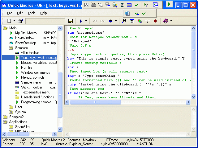 Quick Macros Screenshot